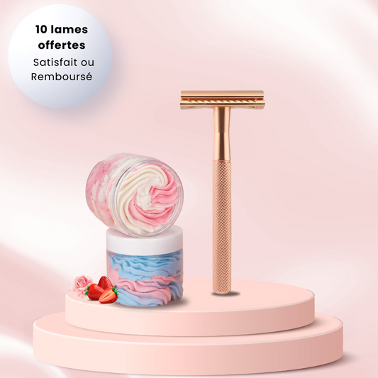 Kit Rasoir de sûreté et Crème de Rasage Fouetté
